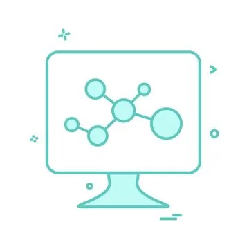 Lcd screen molecules icon vector Stock Illustration
