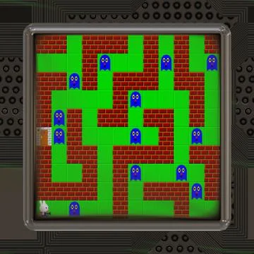 LCD screen with retro style game generated texture Stock Illustration