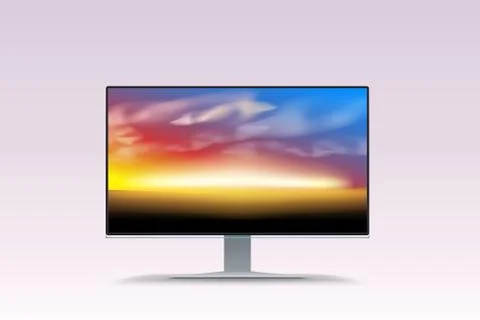 Lcd screen sunset Stock Illustration