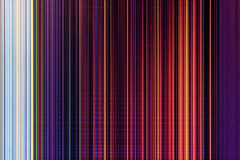 LCD television with broken screen and colorful stripes Stock Illustration