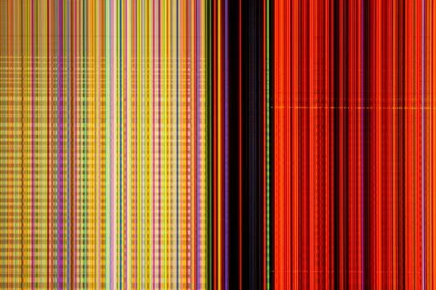 LCD television with broken screen and colorful stripes Stock Illustration