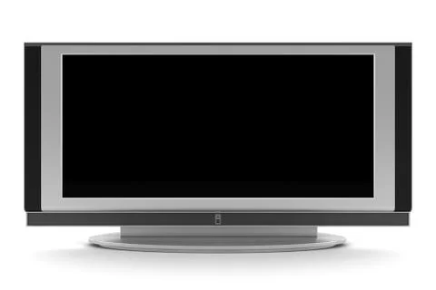 Lcd tv with blank screen isolated on white Stock Illustration