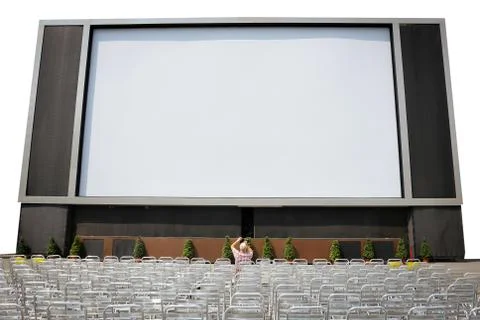 Lcd tv with blank screen isolated Stock Photos