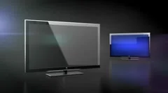 LCD TV with bussines data projection Stock After Effects