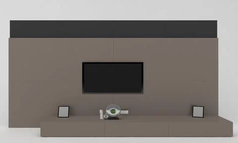 LCD TV rack interior Wall Stock Illustration