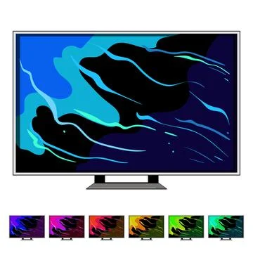 Lcd tv screen cartoon vector graphic イラスト素材