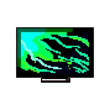 Lcd tv screen game pixel art vector illustration Stock Illustration
