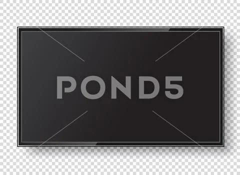 Lcd tv screen isolated transparent background vector flat black ...