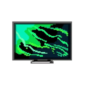 Lcd tv screen pixel art vector illustration Stock Illustration
