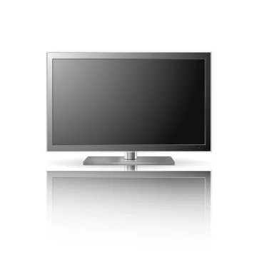 LCD TV set with reflection Stock Illustration