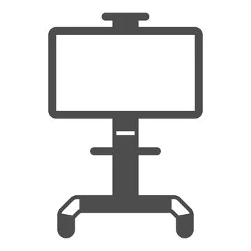 LCD TV with stand solid icon, monitors and TV concept, LSD tv on swivel stand Illustrazione stock