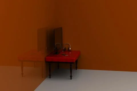 Lcd tv on the table Free Stock Illustration