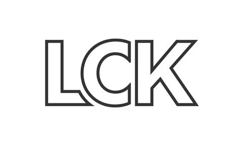 LCK logo design template with strong and modern bold text. Initial based ve.. Stock Illustration
