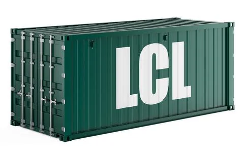 LCL, Less than Container Load shipping container. 3D rendering Stock Illustration