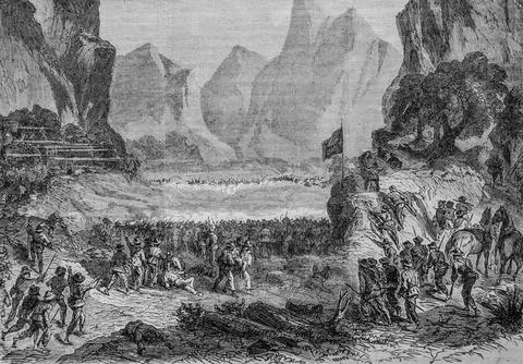 Lcuba Commitment between Spanish troops and insurgents, 'Illustrious Universe Illustrazione stock