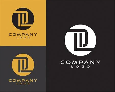 LD, DL letter, initial logo design letter with circle shape Stock Illustration