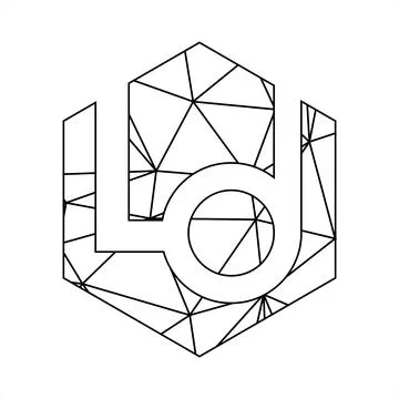 LD geometric triangle block chain font Stock Illustration