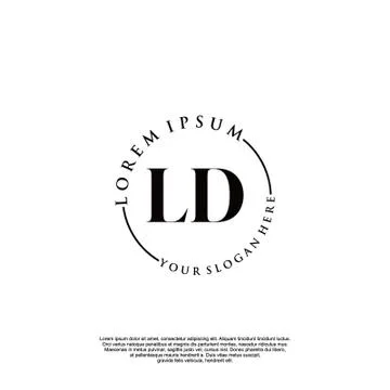 LD Initial handwriting logo design Stock Illustration