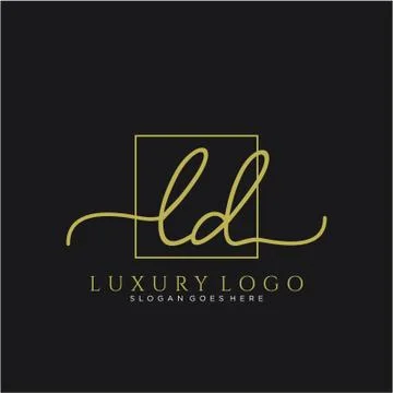 LD Initial handwriting logo design Stock Illustration