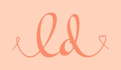 LD initial wedding monogram calligraphy vector illustration. Hand drawn let.. Stock Illustration