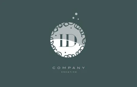 Ld l d  monogram floral green alphabet company letter logo Stock Illustration