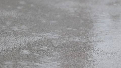LD Raindrops falling into a puddle on an asphalt road Stock Footage 270244613