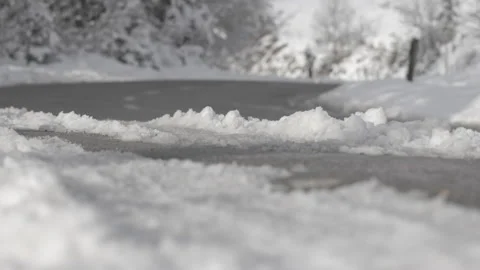 LD Snowy road Stock Footage 225689756