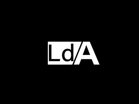 LDA Logo and Graphics design vector art, Icons isolated on black background Stock Illustration