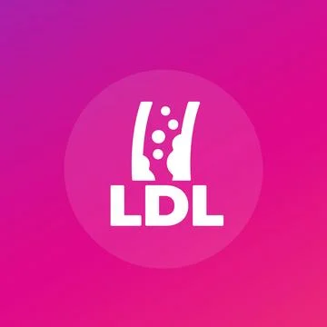 LDL cholesterol icon with an artery, vector Stock Illustration