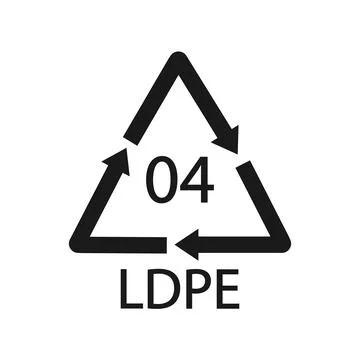 LDPE 04 recycling code symbol. Plastic recycling vector low density polyeth.. Stock Illustration