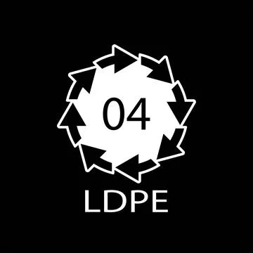 LDPE 04 recycling code symbol. Plastic recycling vector low density polyeth.. 스톡 일러스트
