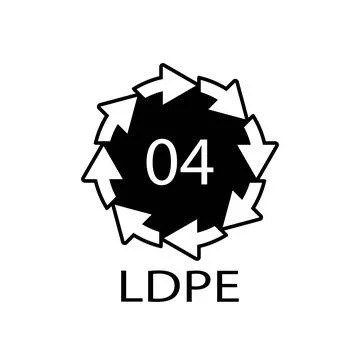 LDPE 04 recycling code symbol. Plastic recycling vector low density polyeth.. 스톡 일러스트