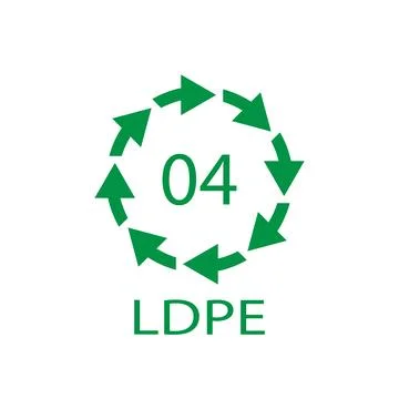 LDPE 04 recycling code symbol. Plastic recycling vector low density polyeth.. Stock Illustration