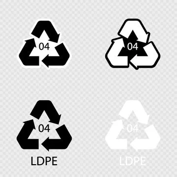 LDPE 04 recycling code symbol. Plastic recycling low density polyethylene s.. Stock Illustration