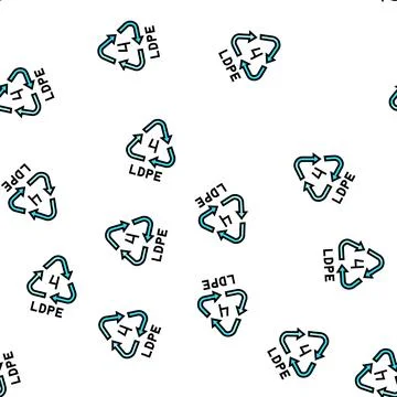 Ldpe plastic product sign vector seamless pattern Stock Illustration