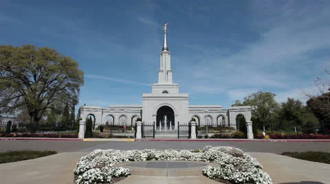 LDS Mormon Temple Sacramento California HD 0930 Stock Footage