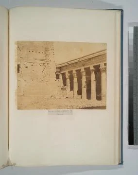 Ãle de Philae - gallerie du temple. Photographs. 1840 - 1899. The Miriam . Stock Photos