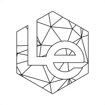 LE geometric triangle block chain font Stock Illustration