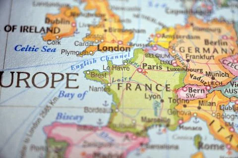 Le Havre Highlighted on World Map with Soft Defocus Blur Background Minimal.. 스톡 사진