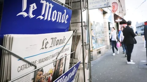 Le Monde about shootings in las Vegas Stock Footage 80660606