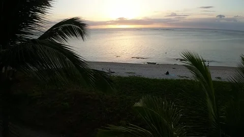 Le morne sunset flight Stock Footage 293202908