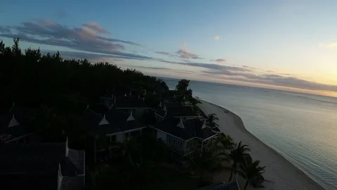 Le morne sunset flight Stock Footage 293202936