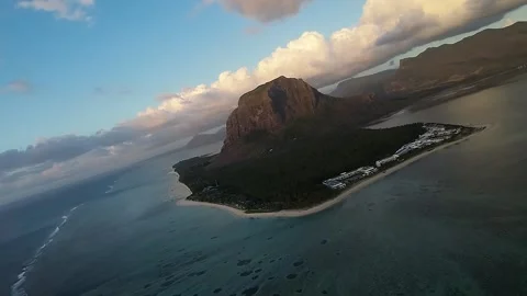 Le  morne at sunset Stock Footage 293202831