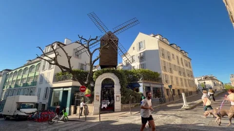 Le Moulin de la Galette restaurant in Montmartre, Paris Stock Footage 337783949