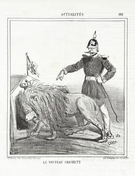 Le nouveau Crockett. Cham (Count Amde-Charles-Henry de No) (France, Paris, .. 스톡 일러스트