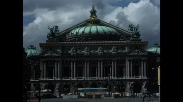 Le Opera, the Opera House of Paris with traffic in front, 1970 Stock Footage 85872854