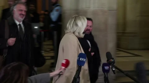 Le Pen denies malicious intent in use of European Parliament funds, París, FR -  動画素材 326500773