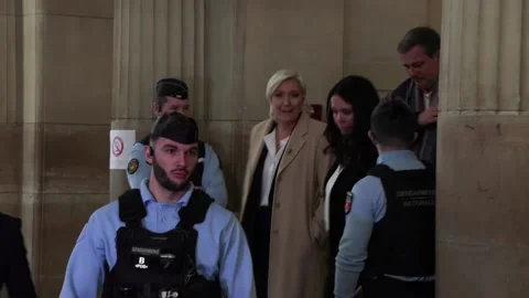 Le Pen to learn date of ruling that could bar her from running for the Élysée, P Stock Footage 328642462