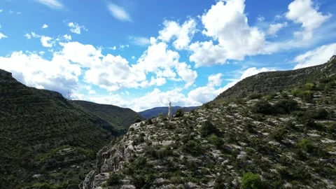Le Pouzin and the view of the Statue of the Blessed Virgin Stock Footage 272802817