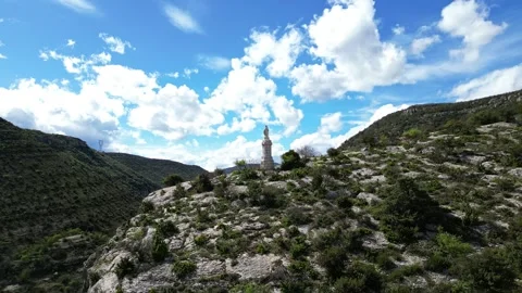 Le Pouzin and the view of the Statue of the Blessed Virgin Stock Footage 272804319